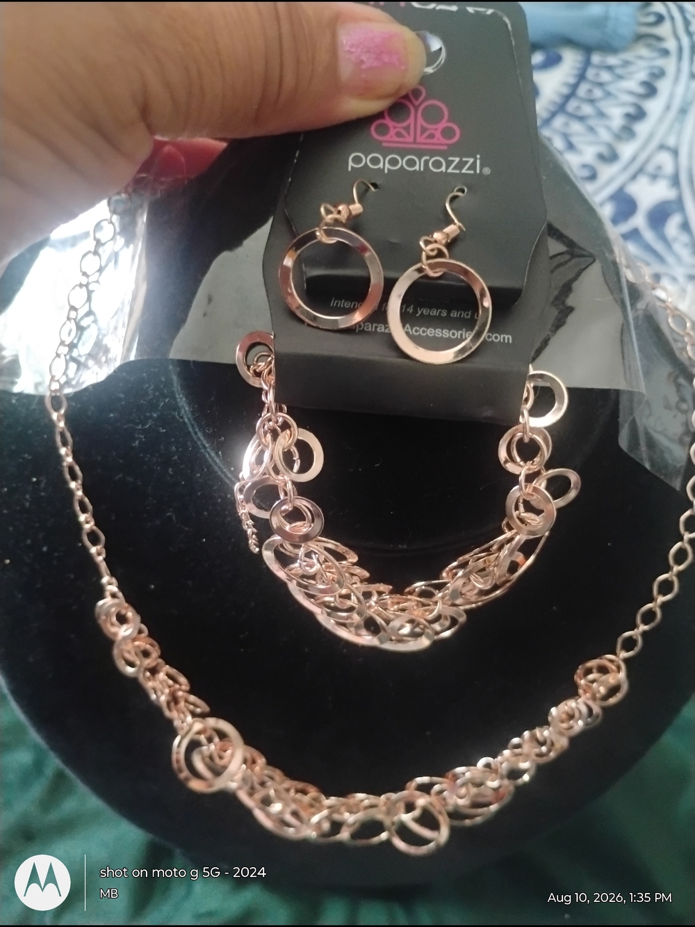 paparazzi Rose Gold Linked Circle Earrings